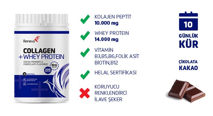 Reneva Kolajen + Whey Protein Kakao & Çikolata 10 Servis 280g