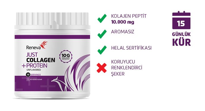 Reneva Life Just Kolajen Protein Aromasız 15 Servis 195g