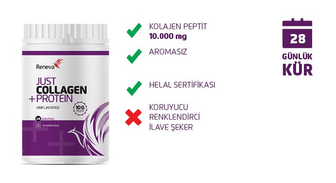 Reneva Life Just Kolajen Protein Aromasız 28 Servis 365g